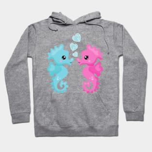 Cute Seahorses, Pink Seahorse, Blue Seahorse, Love Hoodie